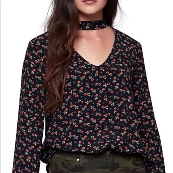 Sanctuary Floral Choker Tie Top Blouse Size XS - Picture 1 of 9